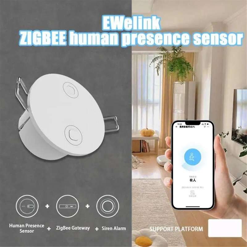 ZigBee 5.8G Smart Human Presence Detector mmWave Detection Sensor PIR Motion Sensor for Home Securit