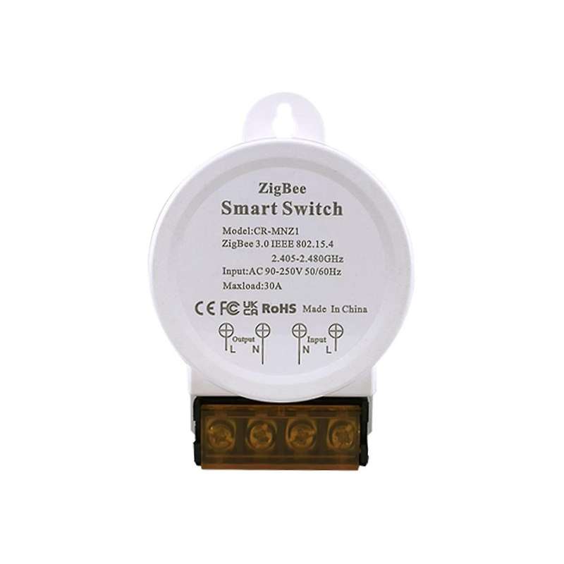 Zigbee Smart Switch Light Tuya/smart Life App Support Voice Control 30a Voltage Ac 90-250v, White