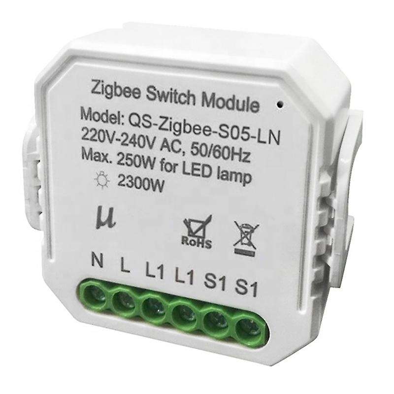 Zigbee Smart Switch Module with Neutral Wireless Light Switch Relay Tuya Smart Life APP Control for
