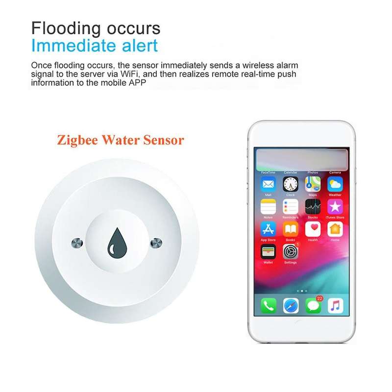 Zigbee Water Immersion Sensor Smart Life Leakage Sensor Water Linkage Alarm App Remote Monitoring Wa