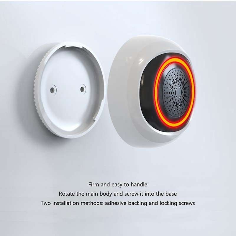 Zigbee Wireless Audible and Visual Alarm Decibel 100DB Sound Decibel Security Monitoring for Smart H