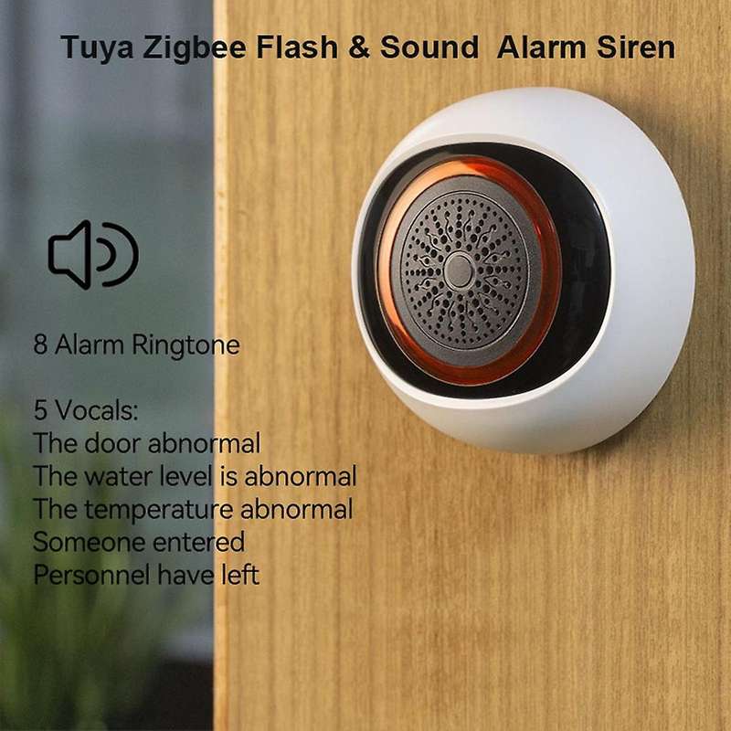 Zigbee Wireless Audible and Visual Alarm Decibel 100DB Sound Decibel Security Monitoring for Smart H