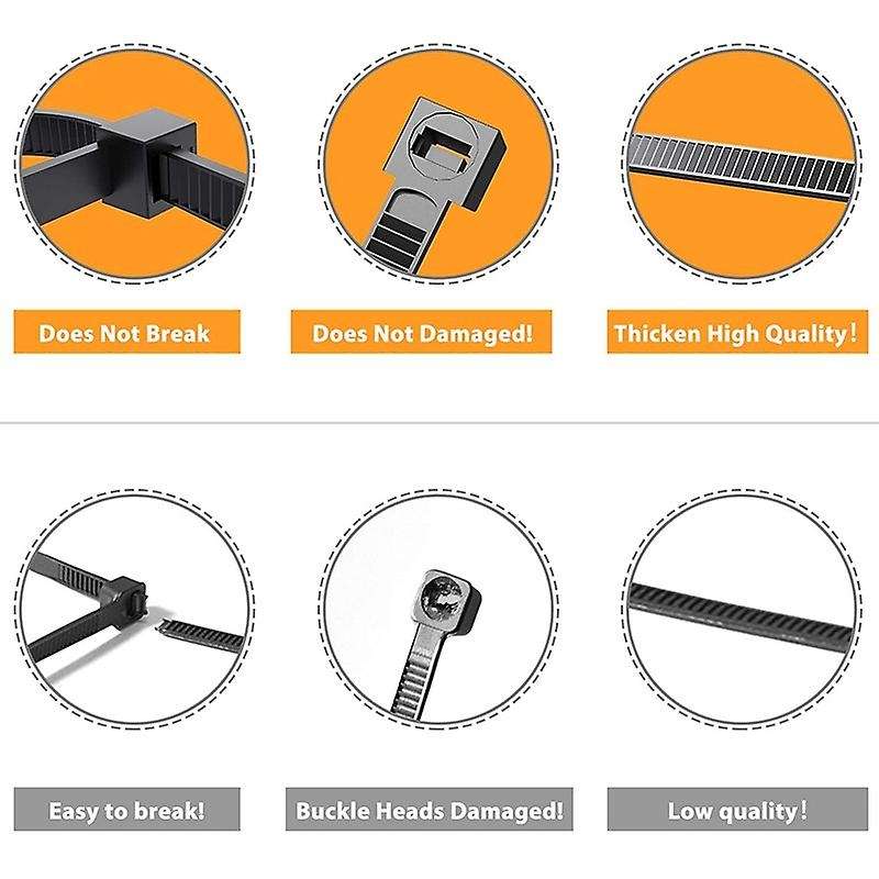 Zip Ties/Cable Zip High Strength Heavy Duty,2000 PCS Self-Locking Cable Zip Ties 4+6+8+10+12 Inch Ny