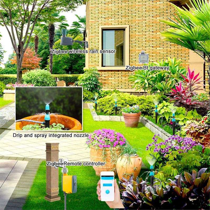 ZigBee Wireless Rain Sensor Adjustable Setting Cyclic Timing Irrigation Device Intelligent Linkage R