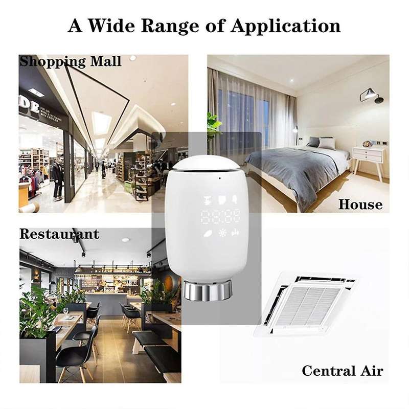 Zigbee Smart TRV Programmable Thermostatic Radiator Valve App Remote Temperature Controller Alexa fo