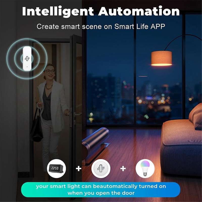 Zigbee Smart Vibration Sensor Detection Tuya Smart Life APP Notification Real-Time Motion Vibration
