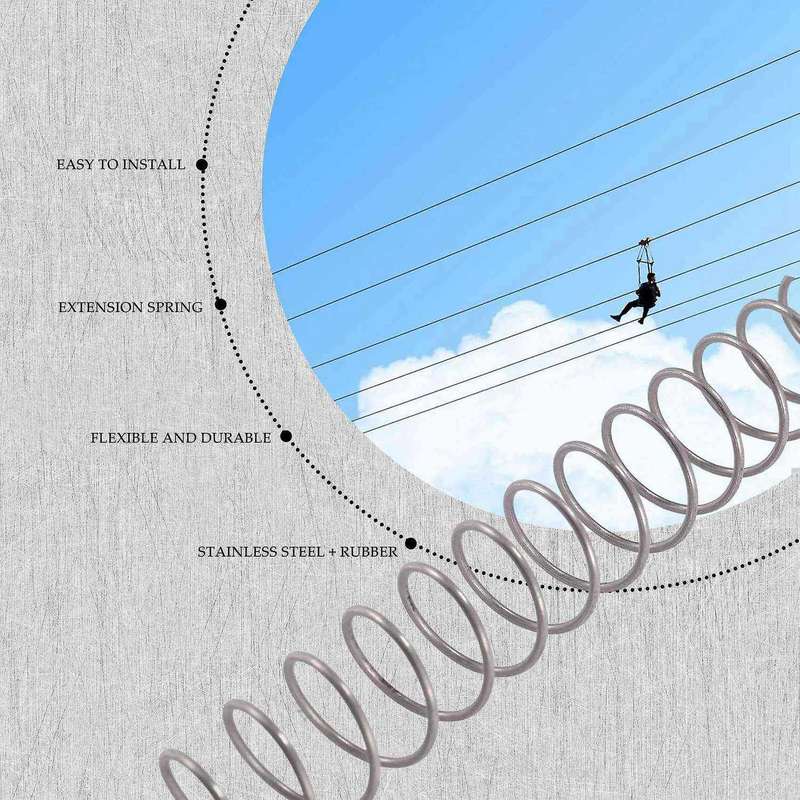 Zipline Spring Brake 165cm Stainless Steel Zip Line Spring Brake Heavy Duty Zipline Brake Speed Redu