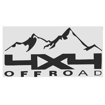 1 Pair Auto 4x4 OFF ROAD Aufkleber 15"x 7.5" Sticker Tuning Decal Universal (COLOR: BLACK)