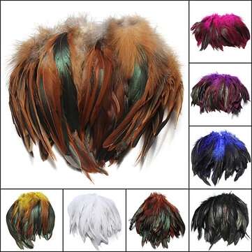 100pcs Fluffy Fashion Rooster Feather Craft DIY 6-8 (COLOR.: BLUE)