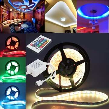 10M/15M/20M 5050 RGB Waterproof LED Strip Light DC12V+24 Key IR Remote Controller f... (LENGTH: 20M)