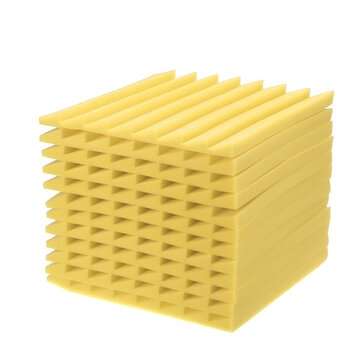 12Pcs 30x30x2.5cm Soundproofing Foam Acoustic Wall Panels Studio Soundproof Foam (COLOR: YELLOW)