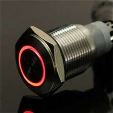 12V 19mm Momentary Push Button Switch Waterproof Switch (COLOR.: RED)