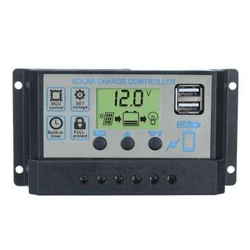 12V/24V Auto Solar Controller 10A-60A 3-stage PWM Solar Charge Controller Battery ... (CURRENT: 50A)