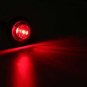 12V/24V Mini Round LED Bullet Button Side Marker Lights Metal (COLOR.: RED)