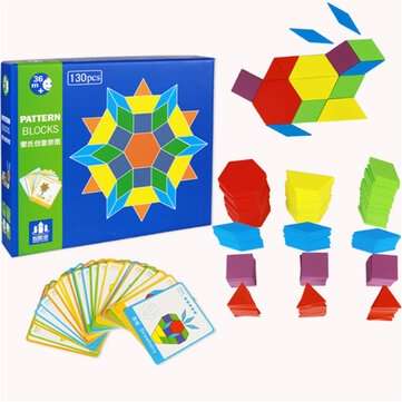 130 pcs Wooden Puzzle Building Blocks Toys Baby Early Learning Education Puzzle Toys Multifunction C