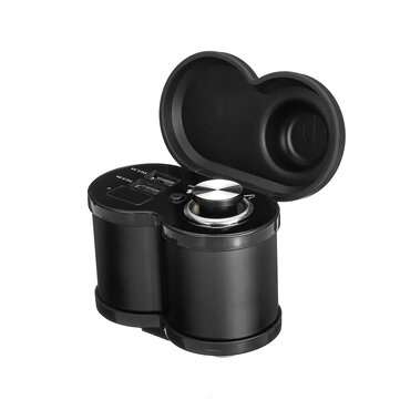 12V-24V 4.5A Dual USB Fast Charger Power Socket Motorcycle Aluminium Waterproof (COLOR.: BLACK)