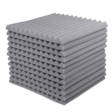16 Pcs Soundproofing Wedges Acoustic Panels Tiles Insulation Closed Cell Foams (COLOR.: GRAY)
