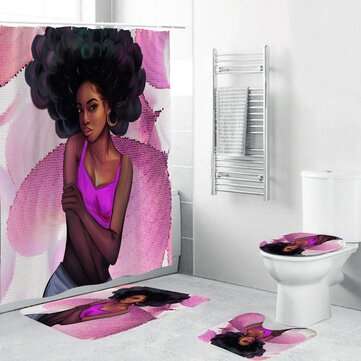 180x180cm Bathroom Set Waterproof Shower Curtain Non-slip Mats Bat... (TYPE: 180X180CMSHOWERCURTAIN)