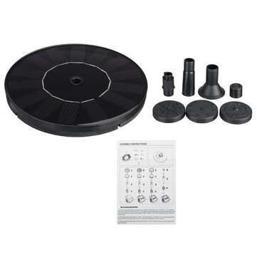 180L/H 1.2W 7V Solar Water Panel Power Fountain Pump Garden Pond Watering Submersib... (TYPE: ROUND)