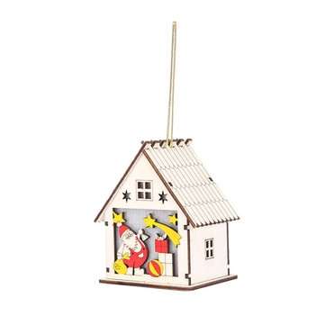 1Pc Christmas Tree Pendant Led Light Wooden Night Lamps For Christmas Tree Decorati... (STYLE2: #04)