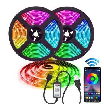 1M/2M/3M/4M/5M bluetooth IP67 5050 RGB LED Strip Light Waterproof APP USB Tape Backl... (LENGTH: 5M)
