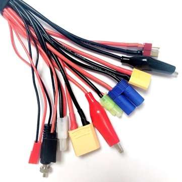 1pcs 10 in 1 Charging Adapter 4.0MM Banana Connector to DEANS XT60 XT90 EC5 JST Connect Crocodile cl