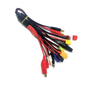 1pcs 10 in 1 Charging Adapter 4.0MM Banana Connector to DEANS XT60 XT90 EC5 JST Connect Crocodile cl