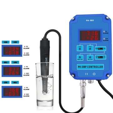 2 in 1 Digital PH ORP Redox Controller Monitor Water Quality Monitor Tester BNC Ty... (PLUG: EUPLUG)