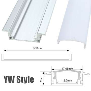 1X 5X 10X LUSTREON 50CM Aluminum Channel Holder For LED Strip Ligh... (QUANTITY: 10PCS | SHAPE2: YW)