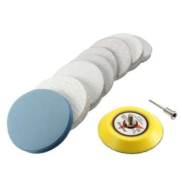 2/3 Inch Hook and Loop Sanding Pad 3mm Shank with 80pcs 80 to 7000 Grit Sand Paper (SIZE: 3INCH)