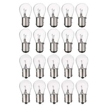 20Pcs 1156 + 1157 Halogen Light Bulb Auto Car Brake Stop Turn Signal Reverse Tail Lamp 12V Yellow