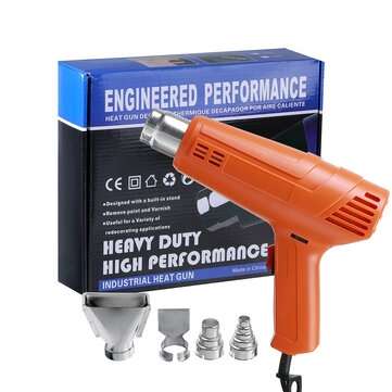 2200W Electric Hot Air Blower Heat Tool Temperature Adjustable with 4 Nozzles (PLUG: EUPLUG)