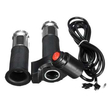 24V 36V 48V 3 Speed E-bike Scooter Throttle Grip Handlebar LED Digital Meter (COLOR.: SILVER)
