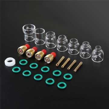 26pcs TIG Welding Accessories Torch Clamp Slot Ring Glass for WP-9/20/25 Case