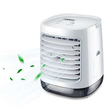 3 Gears LED Mini Air Conditioner Humidifier Fan Portable Cooling A... (SHAPE: ROUND | TYPE: UPGRADE)
