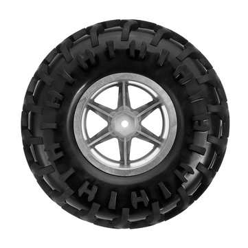 2Pcs Silver 130mm Diameter Rubber Wheels for M4 Coupling Smart Robot Accessories