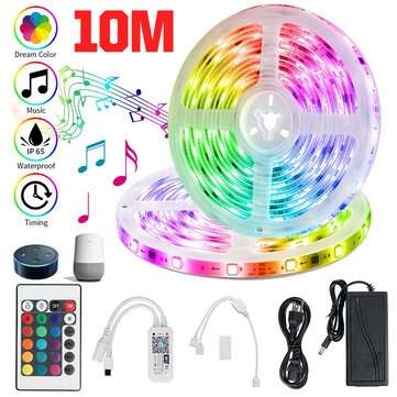 32.8ft RGB LED Strip Lights, Smart Home Alexa Wifi Wireless Controlled Light Strip... (PLUG: EUPLUG)