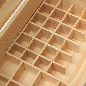 32 Grids Wooden Bottles Box Storage for Essential Oil 5-100ml