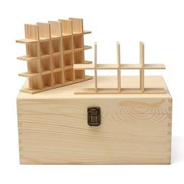 32 Grids Wooden Bottles Box Storage for Essential Oil 5-100ml