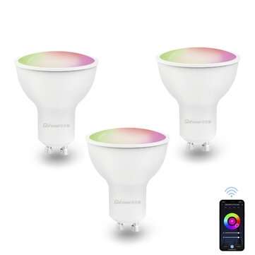 3Pcs Difeisi DFS-EC-G001 GU10 Smart Bulb 450LM Color Temperature 2700K-6500K Works with Alexa and Go