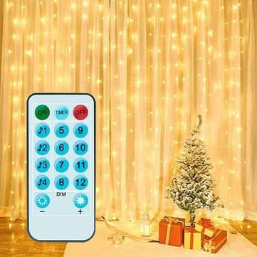 3X3M300 GYTF Curtain Lights with Sound Activated USB Powered LED Fairy Christmas... (COLOR.: WHITE.)