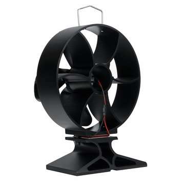 4 Blade Heat Powered Stove Fan Quiet Burning Fire Burner Log Heat Eco Fan with Thermometer