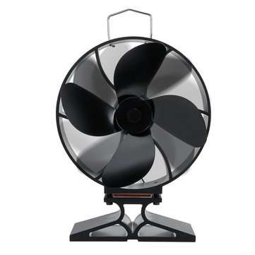 4 Blade Heat Powered Stove Fan Quiet Burning Fire Burner Log Heat Eco Fan with Thermometer