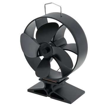 4 Blade Heat Powered Stove Fan Quiet Burning Fire Burner Log Heat Eco Fan with Thermometer