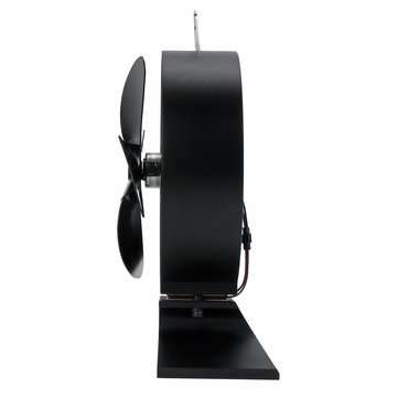 4 Blade Heat Powered Stove Fan Quiet Burning Fire Burner Log Heat Eco Fan with Thermometer