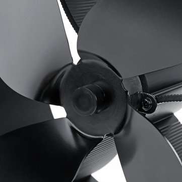 4 Blade Heat Powered Stove Fan Quiet Burning Fire Burner Log Heat Eco Fan with Thermometer