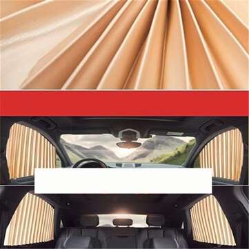 4 Pieces Magnetic Installation Car Side Window Sunshade Slide Curtain (COLOR3: GOLD)