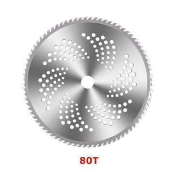 40/60/80T Brush Cutter Blade With Holes Alloy Steel Saw Cutting Blade Replacement Gr... (TEETH: 80T)