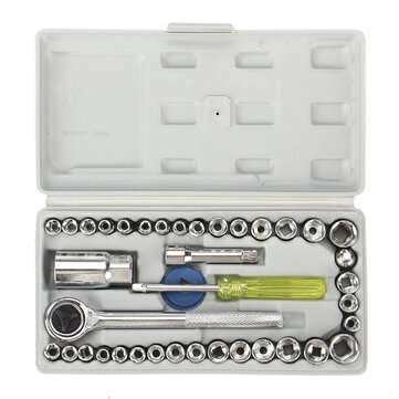 40pcs/46pcs/53pcs Socket Ratchet Wrench Set Sleeve 3/8" &1/4" Repair Hardware Tool (QUANTITY: 40PCS)