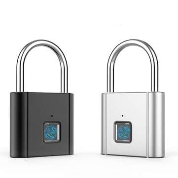 40-Users Standby 6 Months Anti-theft Door Keyless Smart Fingerprint Padlock (COLOR.: BLACK)